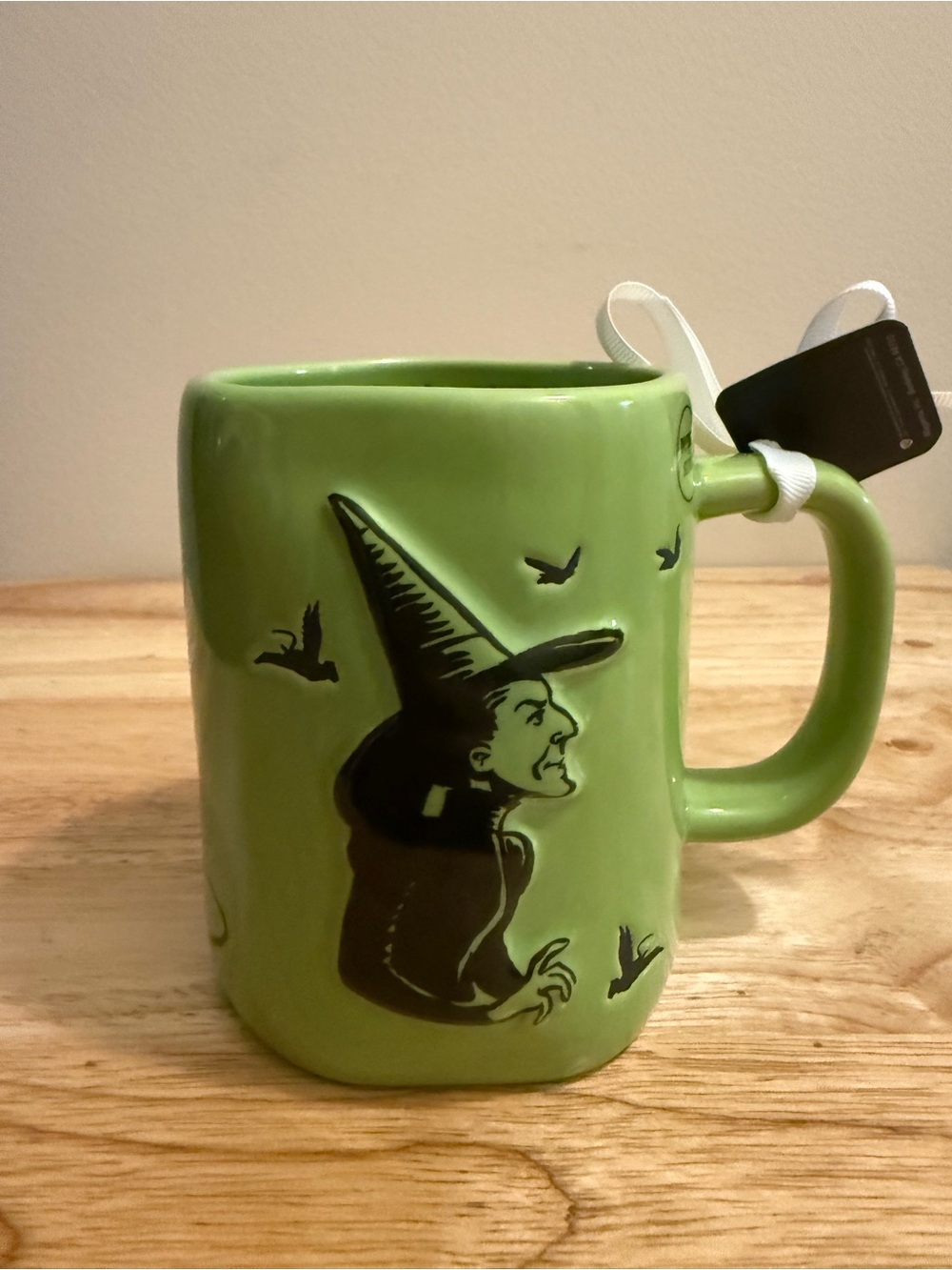 Rae Dunn Green Ceramic Wizard Of Oz Mug with Black Design